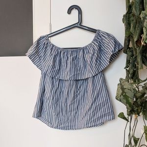 Off the shoukder striped top